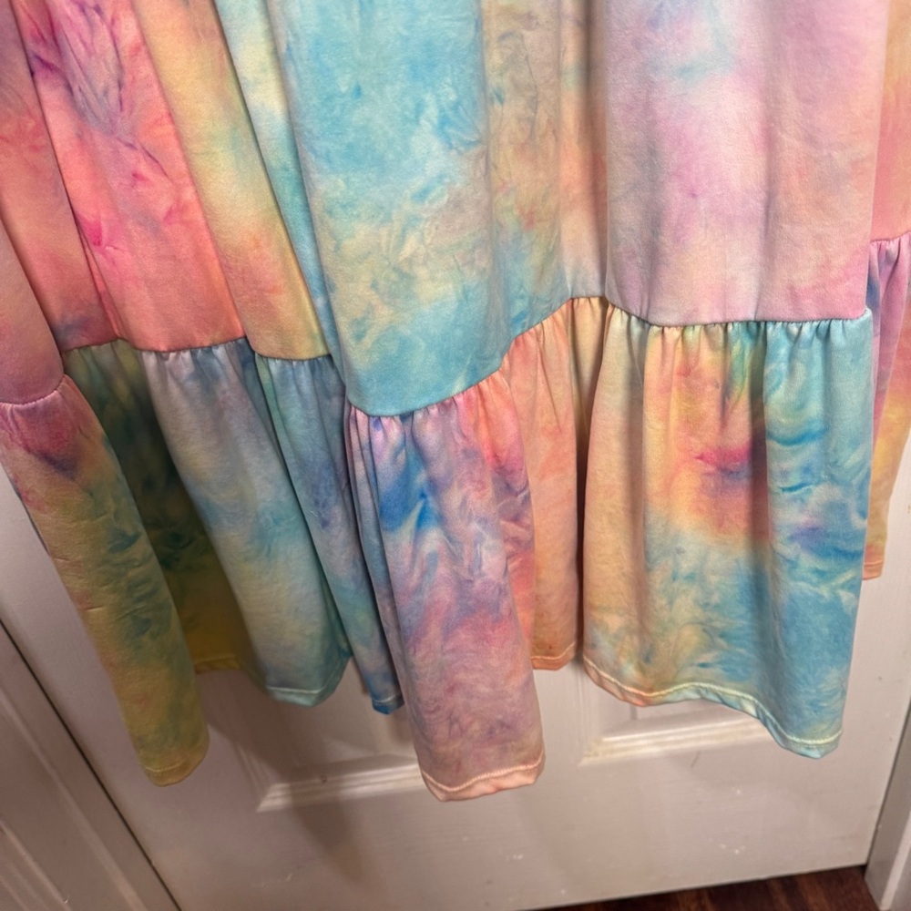 Angelic Tie-Dye Maxi Dress in Pastel Rainbow - Picture 2 of 9